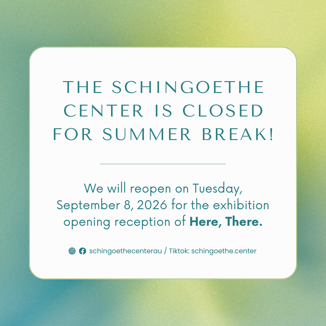 The Schingoethe Center is closed for summer break! We will reopen on Tuesday, September 8, 2026 for the exhibition opening reception of Here, There.
